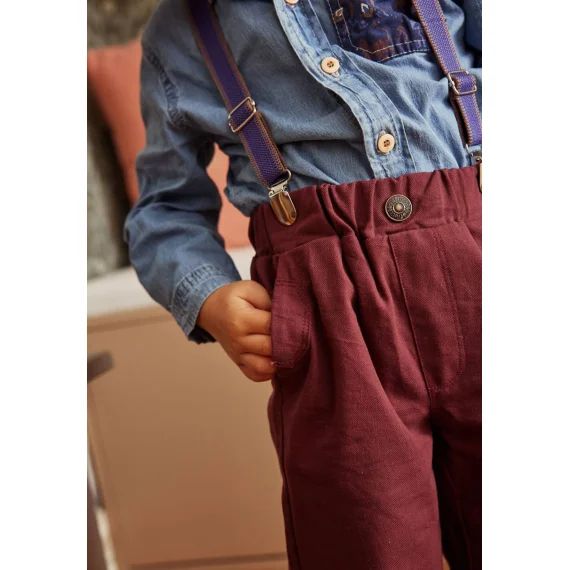 Pantalon Garçon Et Bretelles Groovy Bordeaux