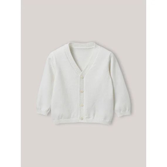 Cardigan En Coton Biologique – Fêtes Et Blanc Casse