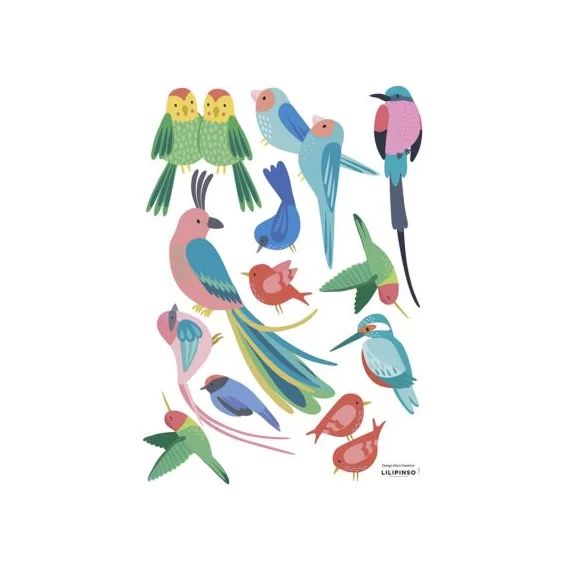 Planche de stickers Oiseaux Rio