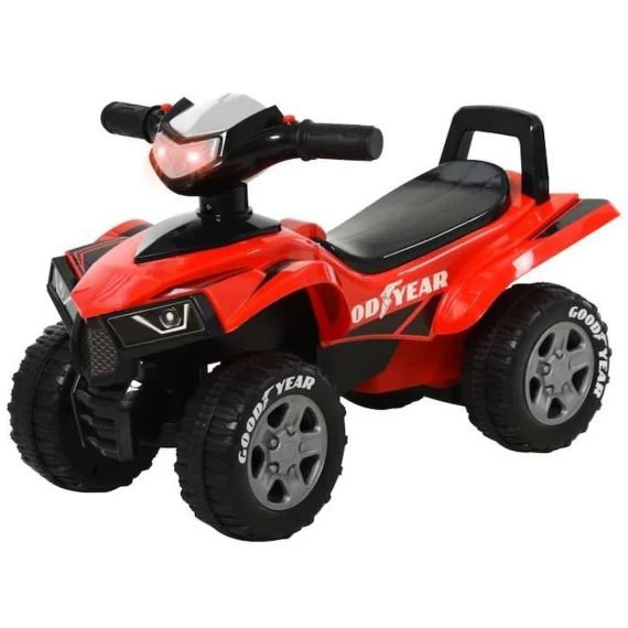 Porteur Enfants Quad Homcom – Rouge Noir – Effets Lumineux Et Sonore – 18-36 Mois Rouge