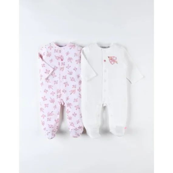 Set De 2 Pyjamas Dors-bien En Jersey Rose