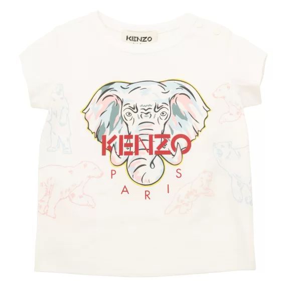 T-shirt en coton avec imprimé Fille Blanc