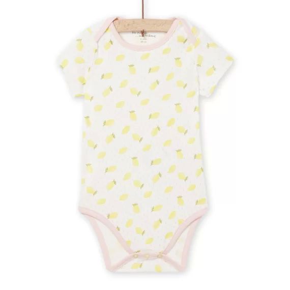 Body Écru À Pois Et Imprimé Citron Bébé Fille