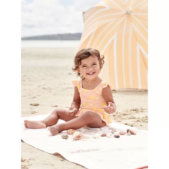 Maillot de bain 1 pièce bébé fille agrumes pêche