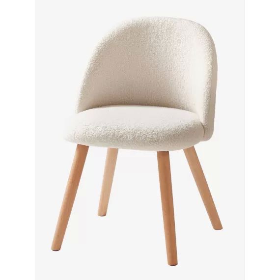 Chaise fausse fourrure enfant ivoire