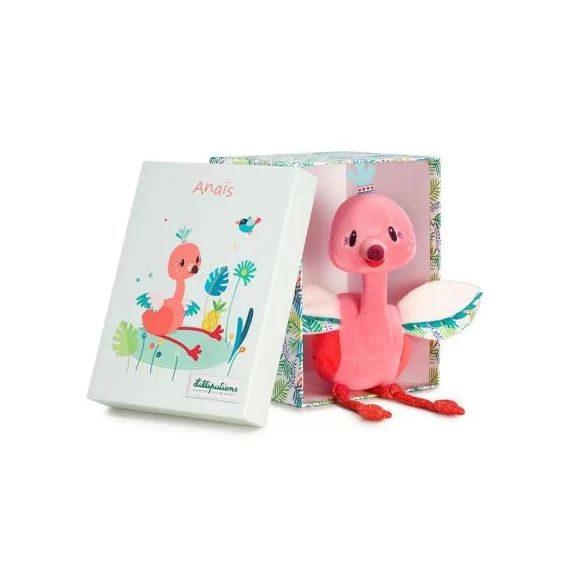 Coffret peluche Anaïs le flamant rose (30 cm)