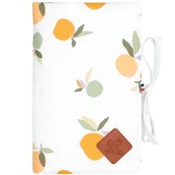 Protège Carnet De Santé Bébé En Coton Clem Orange Fond Blanc