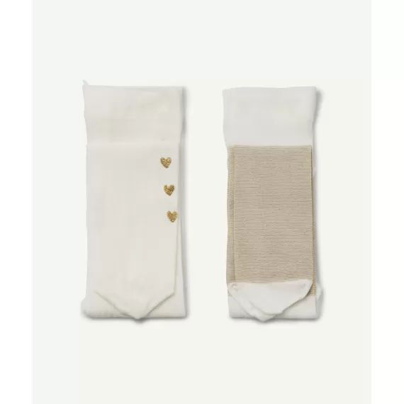 Les 2 paires de collants en voile blanc –  – Soldes