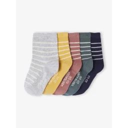 Lot de 5 paires de chaussettes bébé garçon assorties