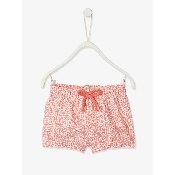 Short bébé fille en maille blanc imprimé