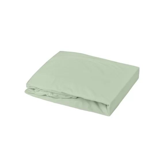 Drap housse en coton vert de gris (70 x 140 cm)
