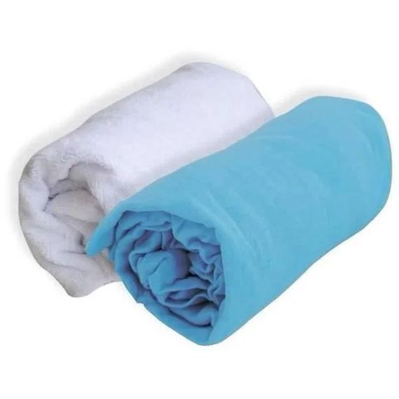 DOUX NID Lot 1 Alese + 1 Drap Housse – 70 X 140 Cm – Turquoise bleu