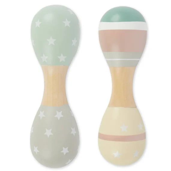 Hochets En Bois Lot De 2 – Motif Faon Star Dust