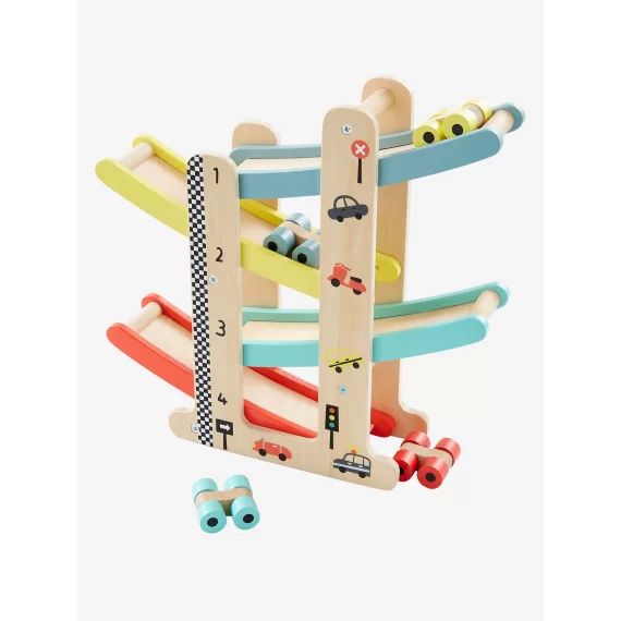 Toboggan à voitures en bois FSC® multicolore