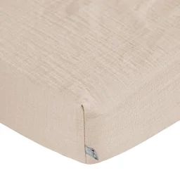 Drap Housse En Gaze De Coton À Carreaux Beige