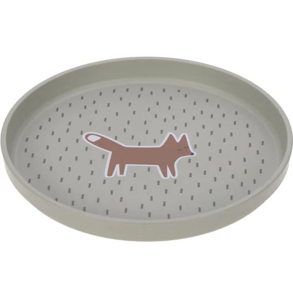 Assiette plate Little Forest Renard vert
