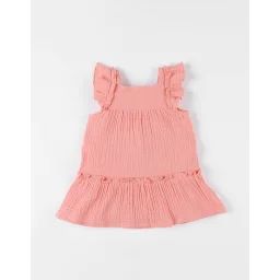 Robe Évasée En Mousseline De Coton Rose