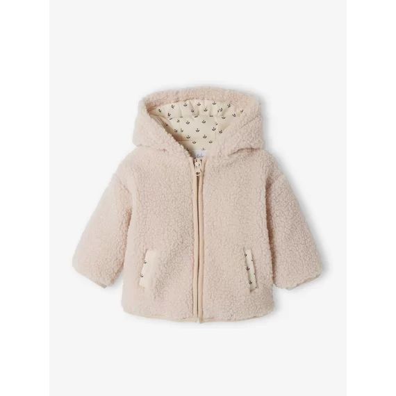Blouson aspect fourrure ouatiné bébé écru