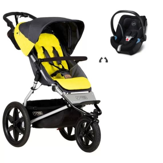 Poussette Mountain Buggy Terrain – Solus + Coque Auto Cybex Aton 5 – Deep Black