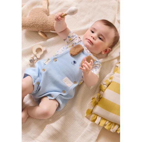 Ensemble Salopette Bébé Et T-shirt Zeste D&rsquo;amour Bleu