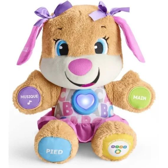 Fisher-Price – Nouveau SIS interactif – Peluche interactive – 6 mois et + rose