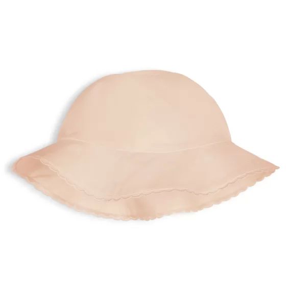 Chapeau en percale avec liens Fille Beige
