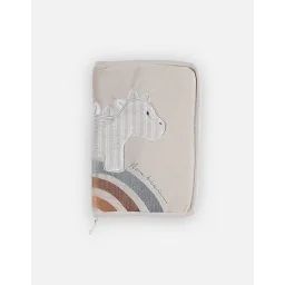 Protège carnet de santé dino en Veloudoux® beige