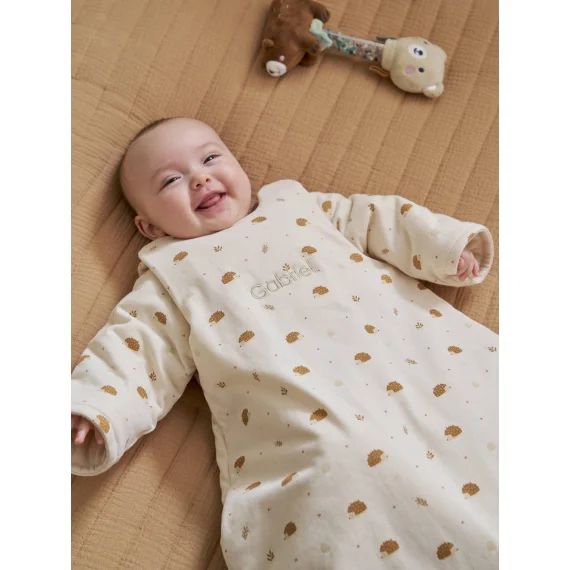 Gigoteuse Hérisson Manches Amovibles beige imprimé