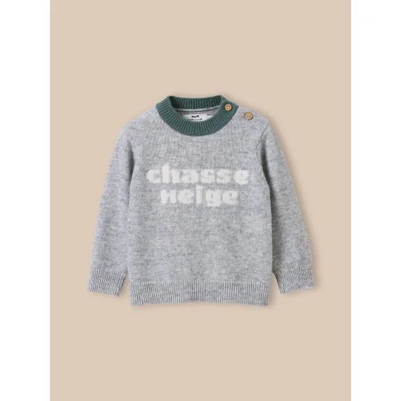Pull Ours En Laine Gris Chine