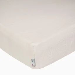Drap Housse Uni En Gaze De Coton Beige