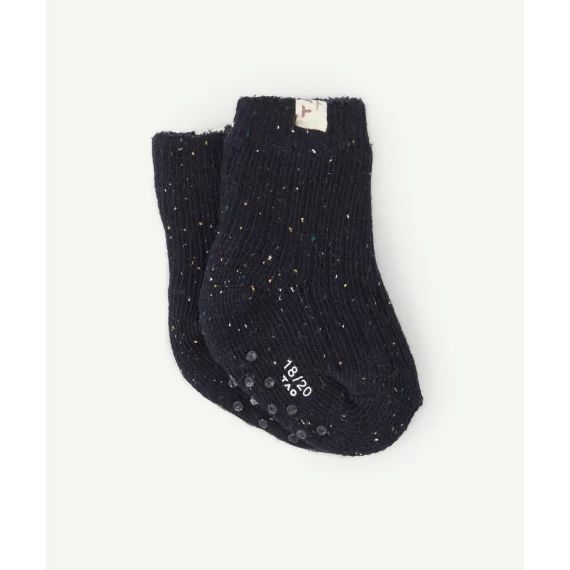 La paire de chaussettes mi hautes bleu marine anti-dérapantes –  – Soldes