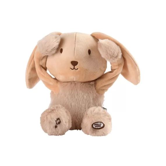 Peluche musicale Les doux Bidous Coucou Valentin le lapin (20 cm)