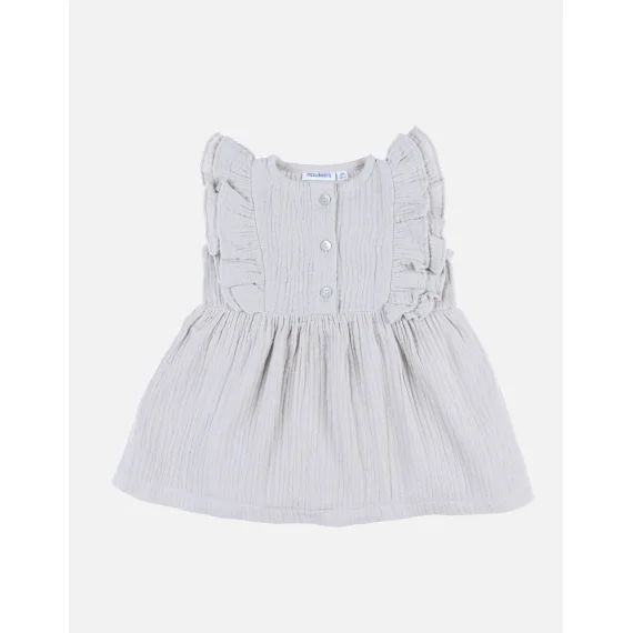 Robe Mousseline De Coton Beige