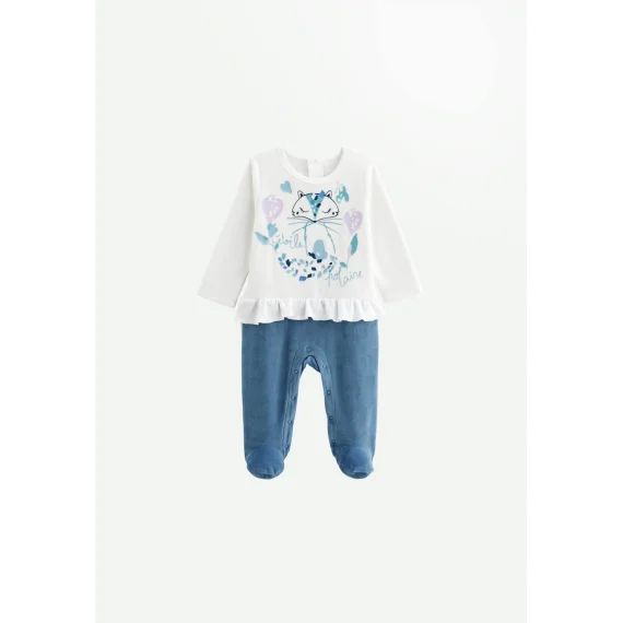 Pyjama Bébé En Velours Polarmoon Bleu