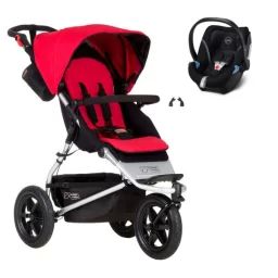 Poussette Mountain Buggy Urban Jungle – Berry + Coque Auto Cybex Aton 5 – Deep Black
