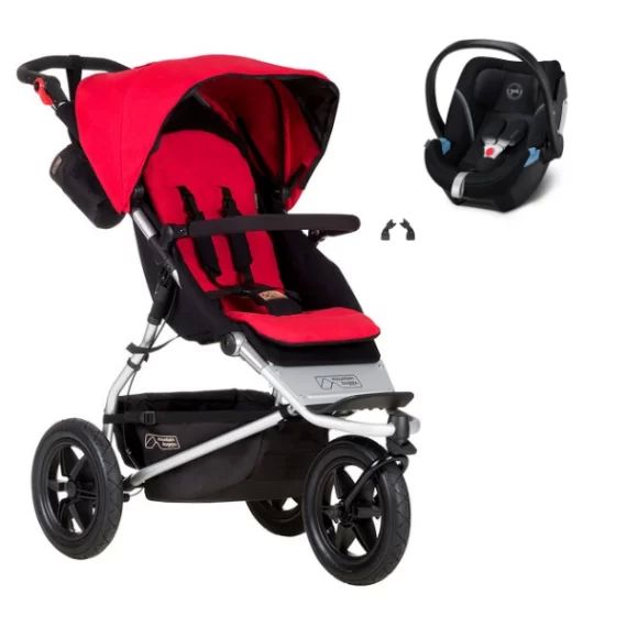 Poussette Mountain Buggy Urban Jungle – Berry + Coque Auto Cybex Aton 5 – Deep Black