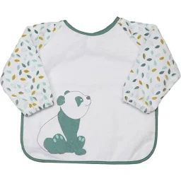 3KG700 Bavoir manches longues Panda vert