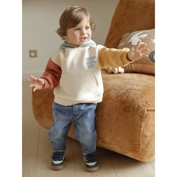 Ensemble bébé sweat-shirt à capuche + Jean multicolore