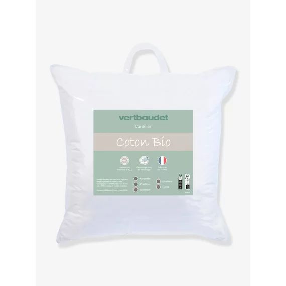 Oreiller ferme en coton bio blanc