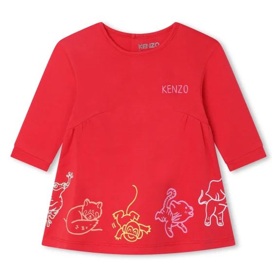 Robe à manches longues Fille Rouge