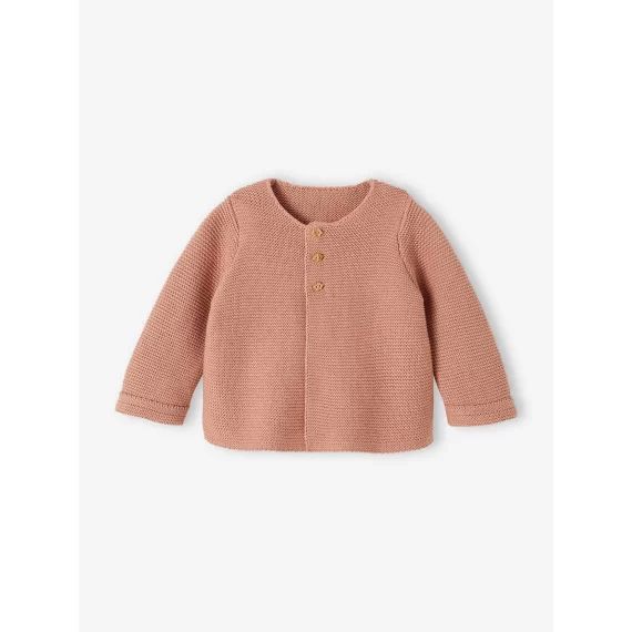 Cardigan en coton bébé fine jauge BASICS cappuccino