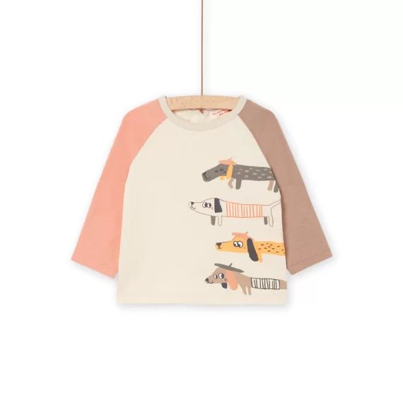 T-shirt Réversible À Motif Chiens – Ecru