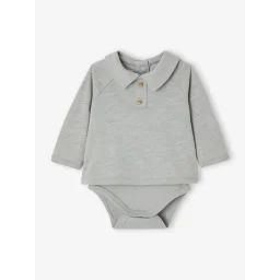 Tee-shirt body naissance manches longues vert sauge