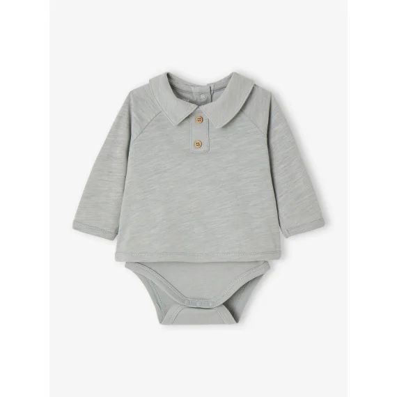 Tee-shirt body naissance manches longues vert sauge