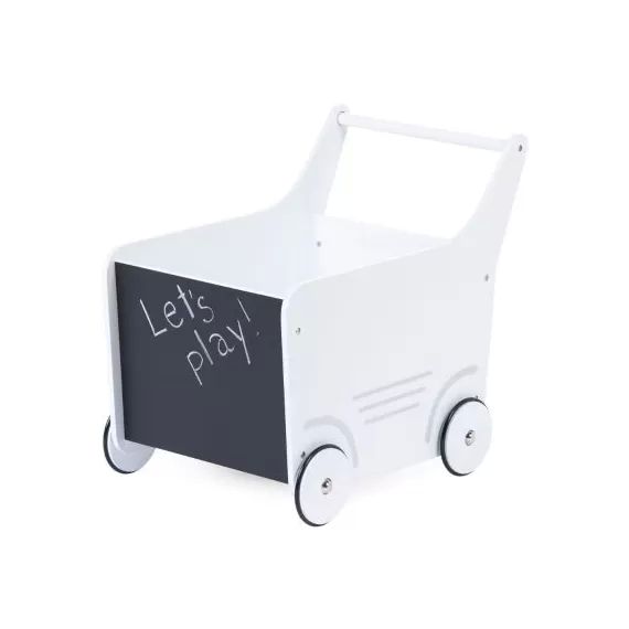 Chariot de marche en bois blanc