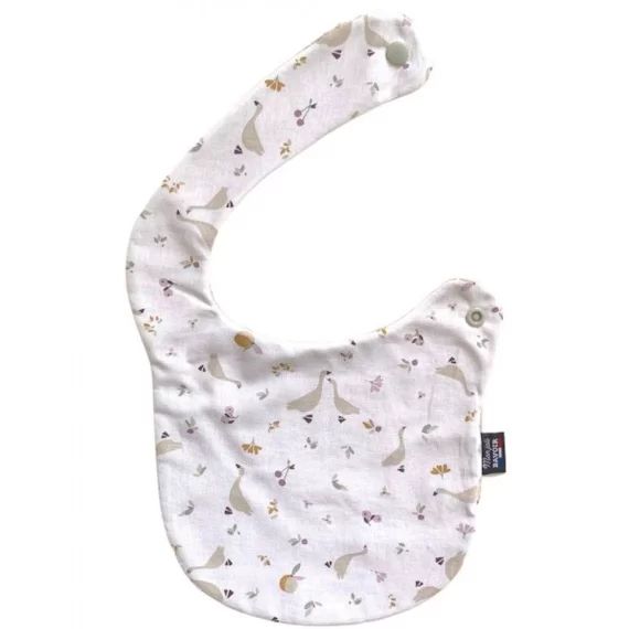 Bavoir nourrisson – petites oies blanc