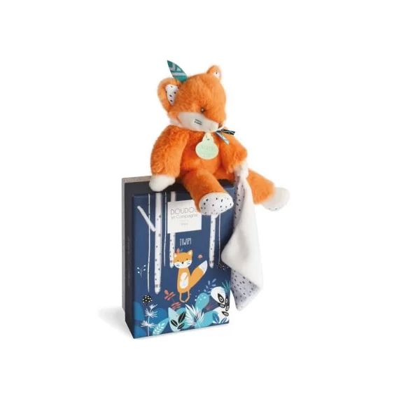 Coffret peluche avec doudou Tiwipi renard (21 cm)