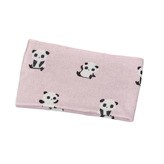 SAUTHON Couverture maille bébé rose Panda Chao Chao rose