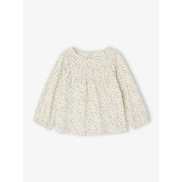 Tee-shirt imprimé bébé manches longues vanille