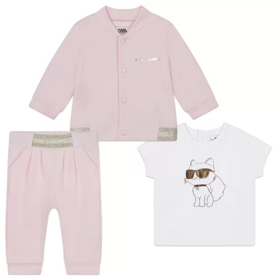 Ensemble de jogging 3 pièces Fille Rose